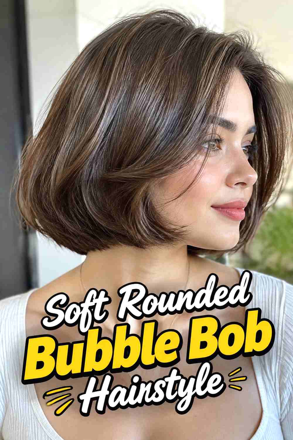 2. Soft Rounded Bubble Bob Hairstyle