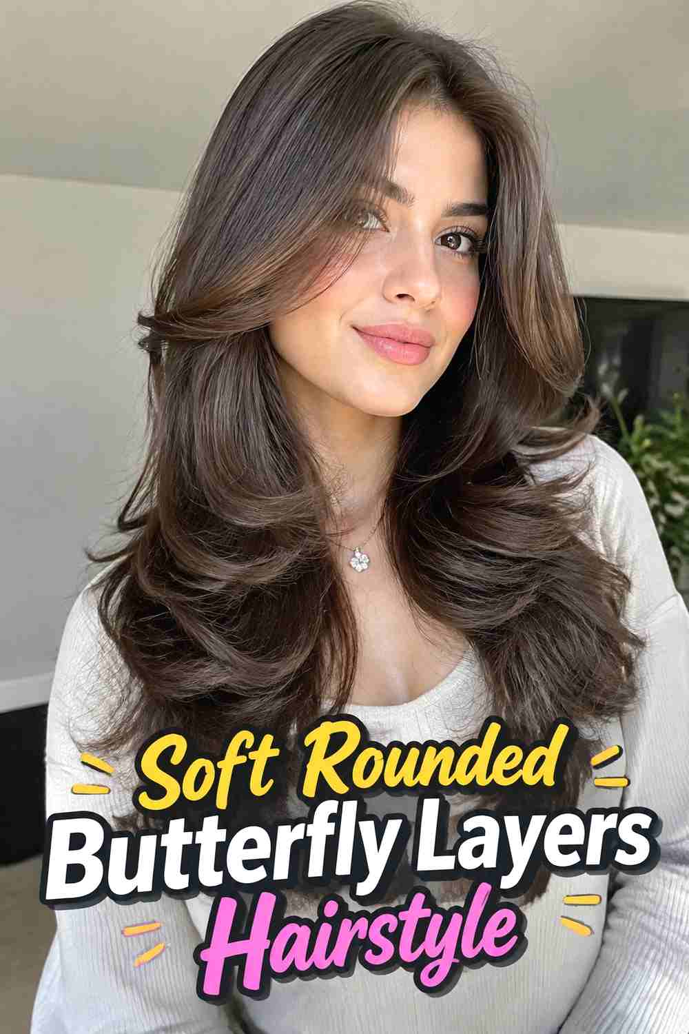 3. Soft Rounded Butterfly Layers Hairstyle