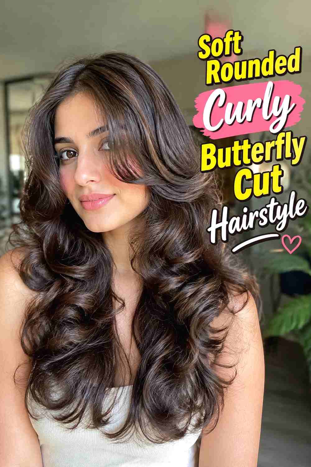 1. Soft Rounded Curly Butterfly Cut Hairstyle