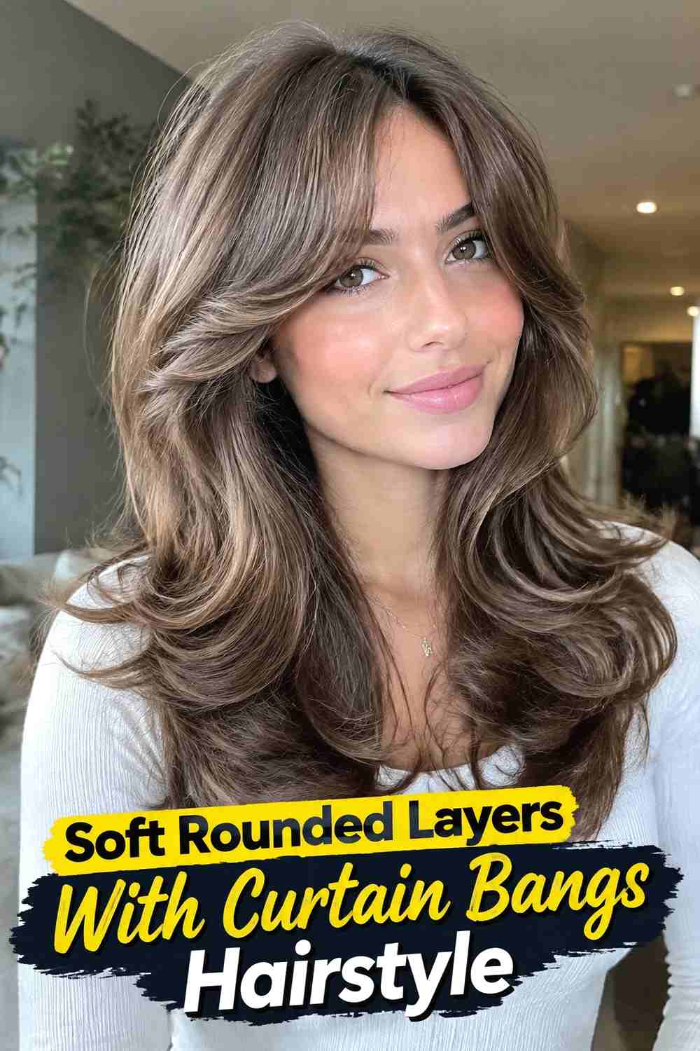 1. Soft Rounded Layers With Curtain Bangs Hairstyle