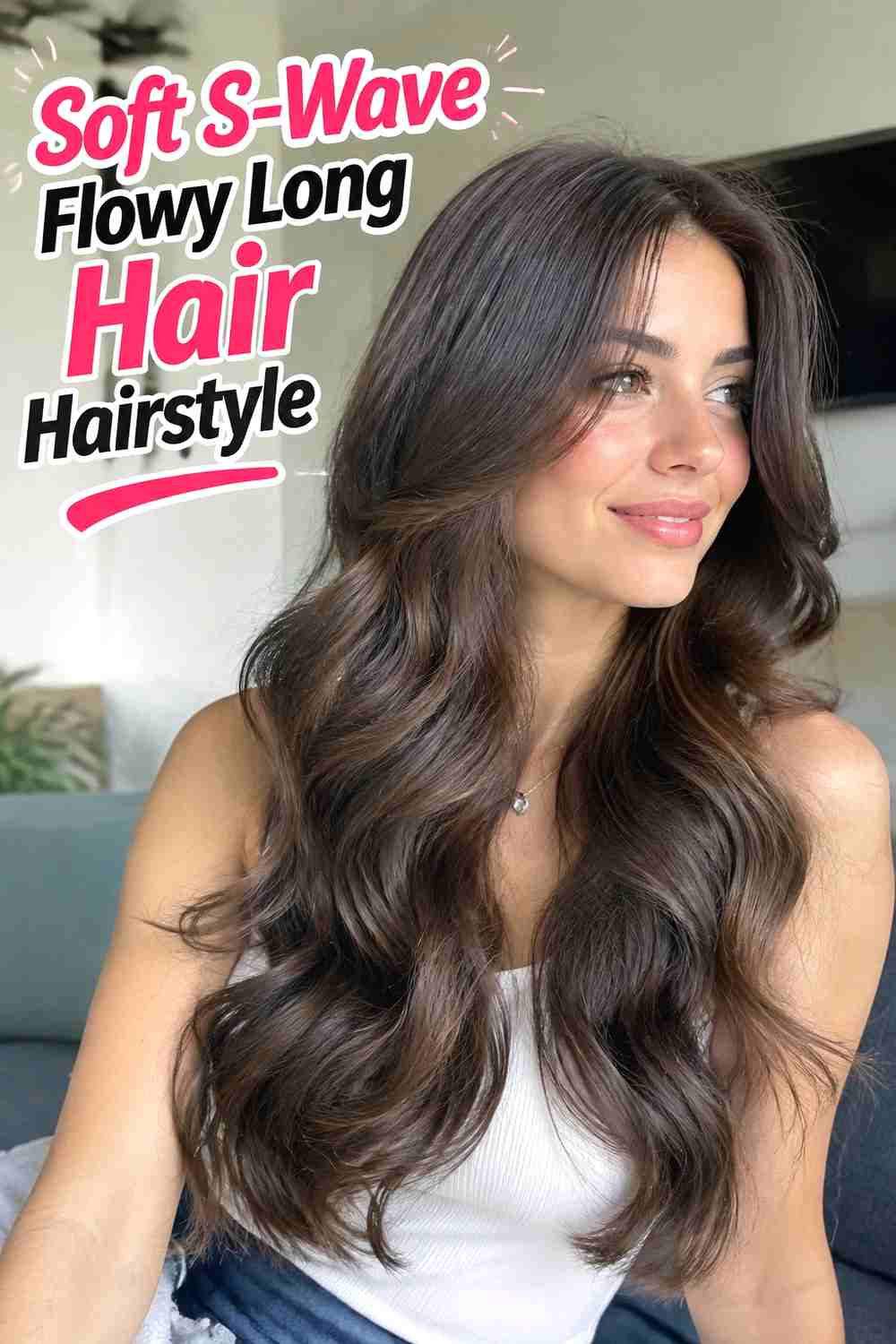 7. Soft S Wave Flowy Long Hair Hairstyle