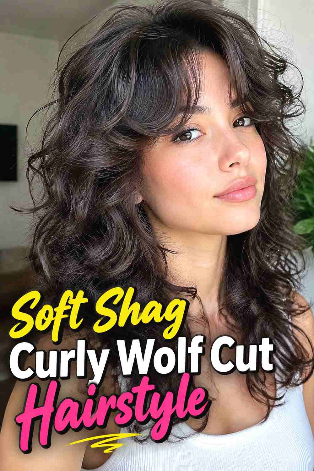 5. Soft Shag Curly Wolf Cut Hairstyle
