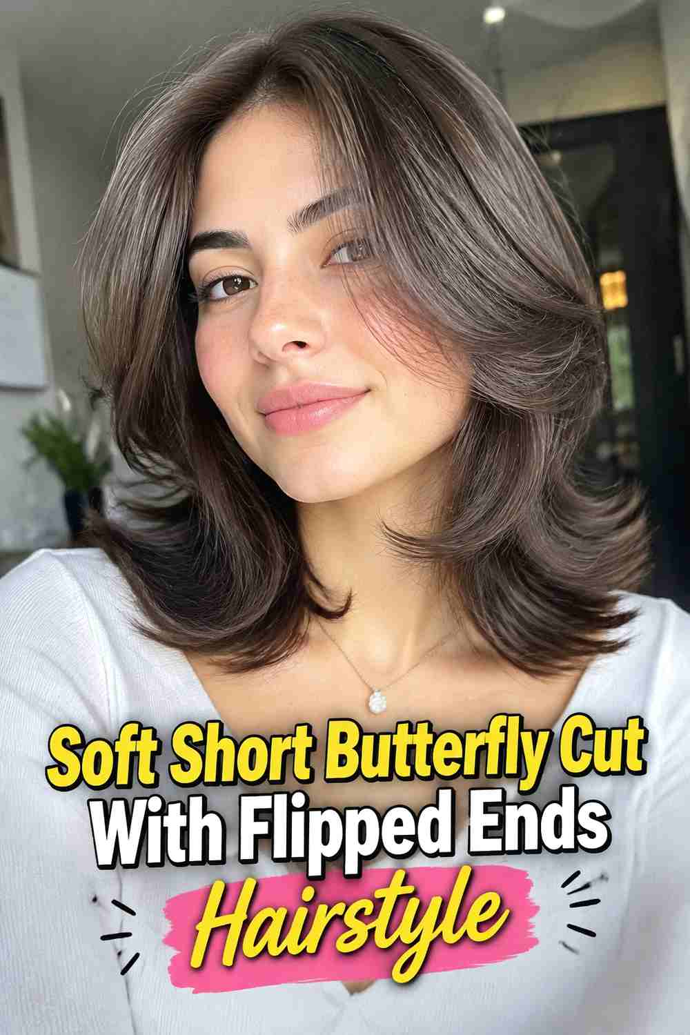 1. Soft Short Butterfly Cut With Flipped Ends Hairstyle