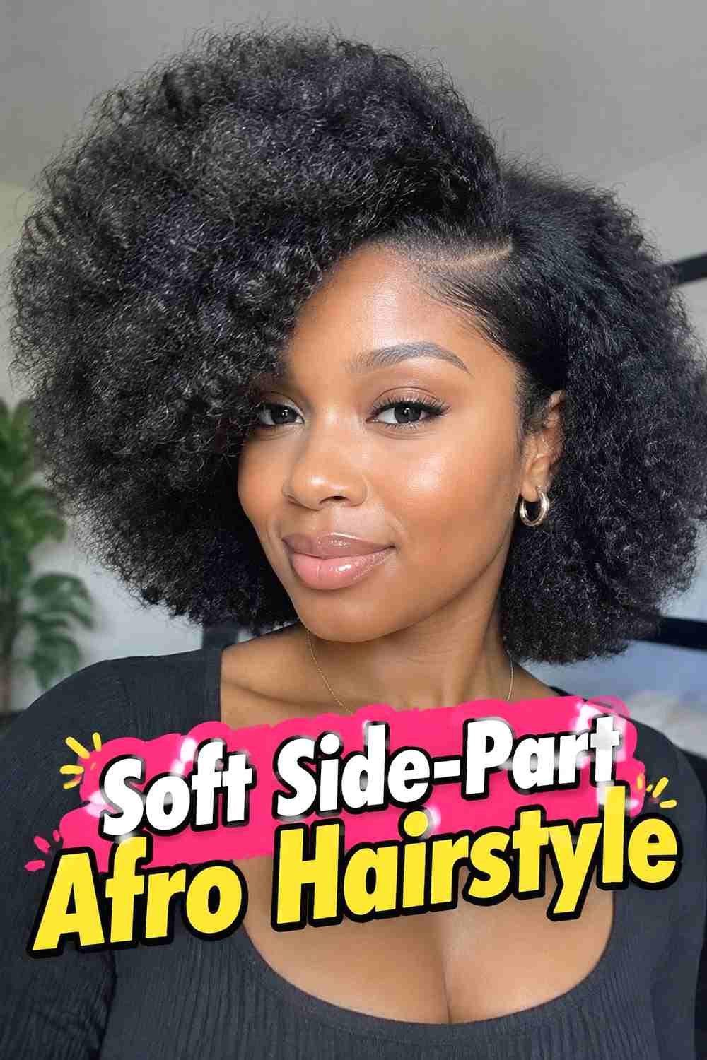 4. Soft Side Part Afro Hairstyle