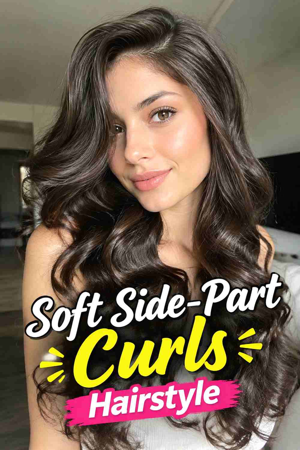 1. Soft Side Part Curls Hairstyle