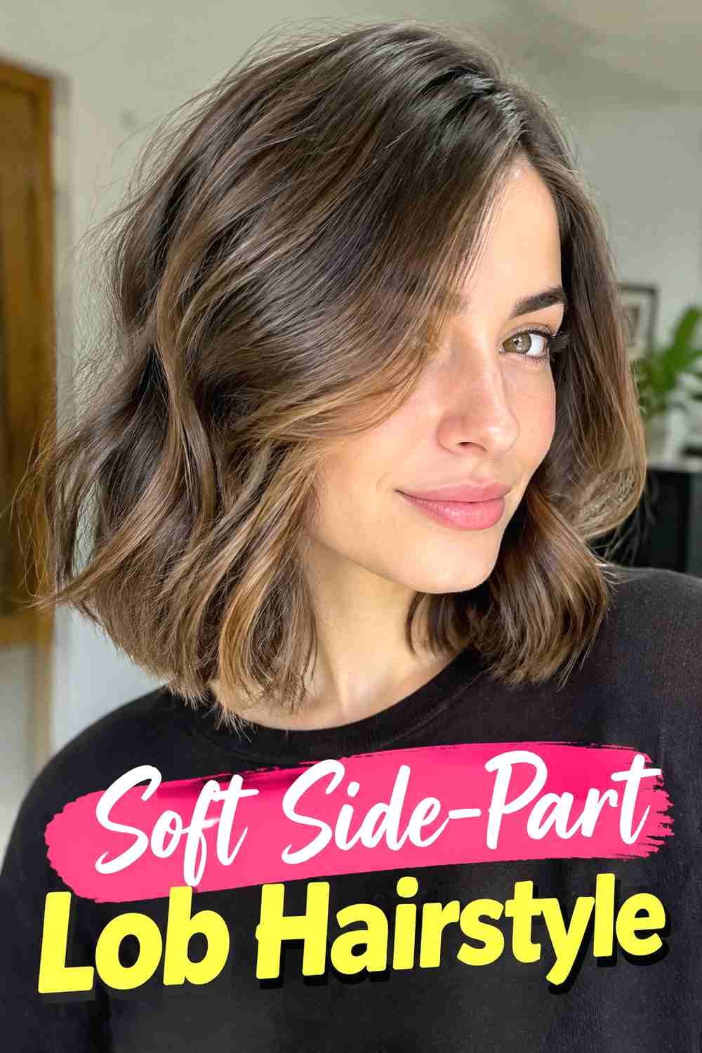 2. Soft Side Part Lob Hairstyle