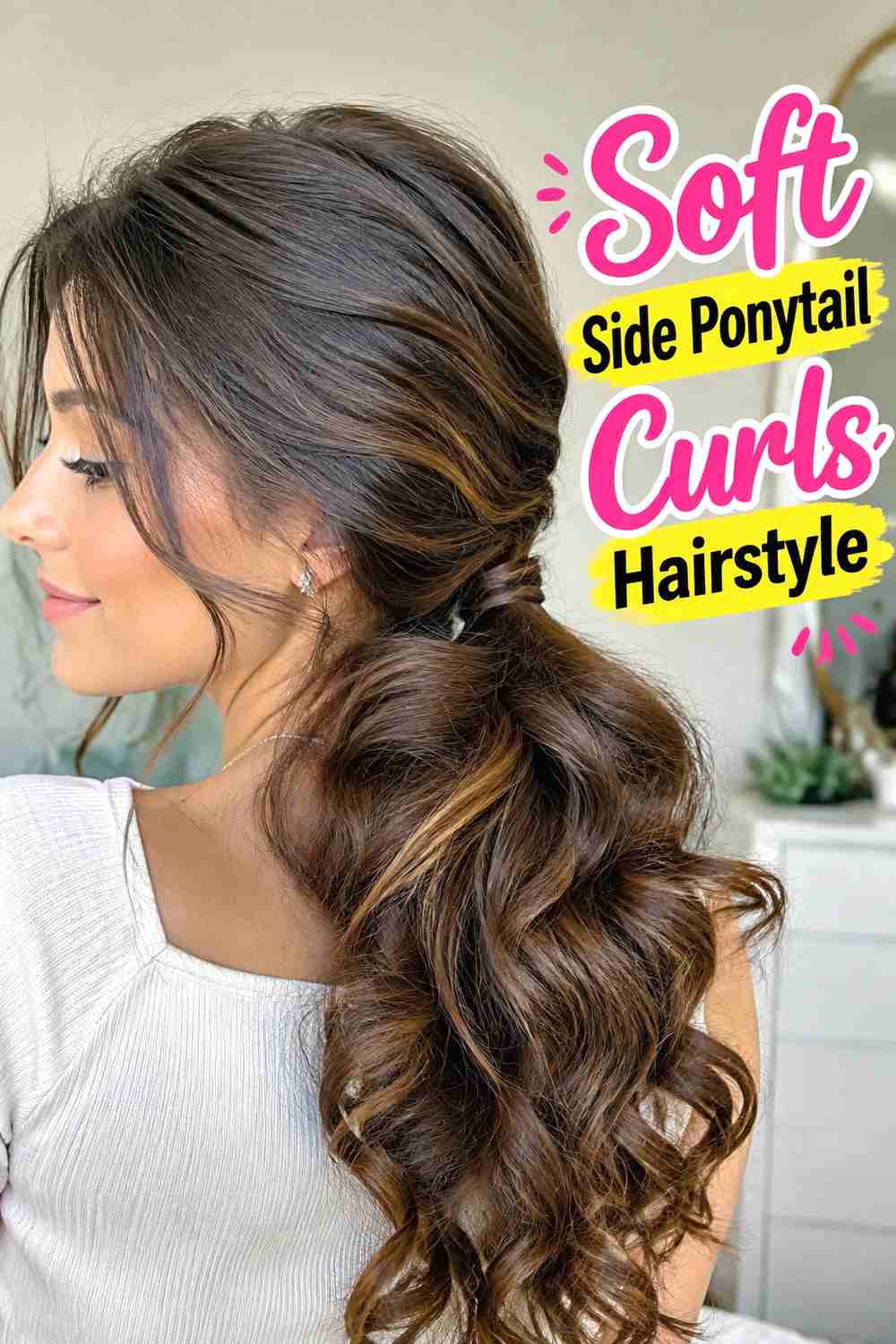11. Soft Side Ponytail Curls Hairstyle