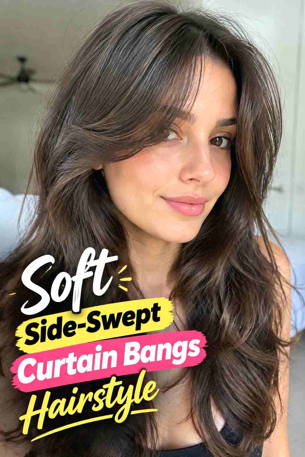 12. Soft Side Swept Curtain Bangs Hairstyle
