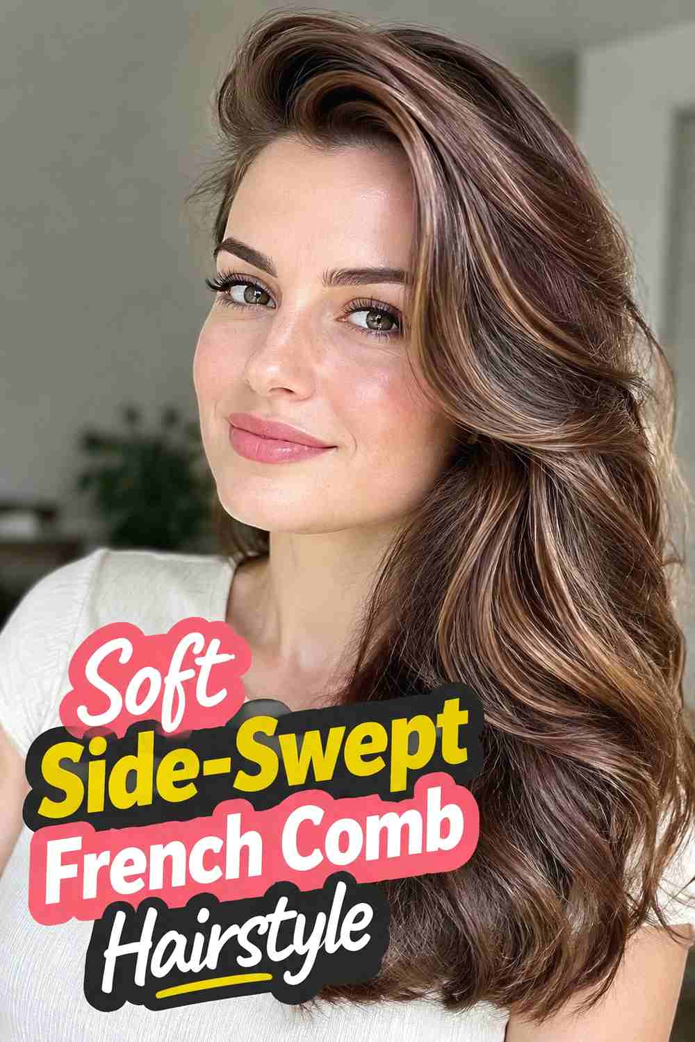 4. Soft Side Swept French Comb Hairstyle