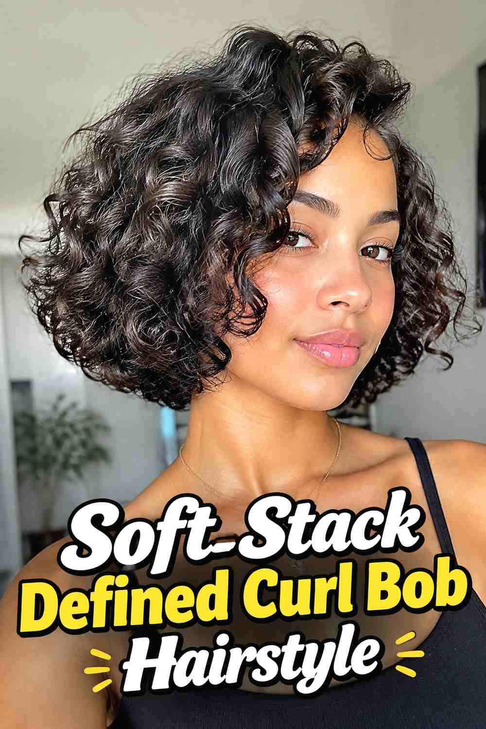 3. Soft Stack Defined Curl Bob Hairstyle
