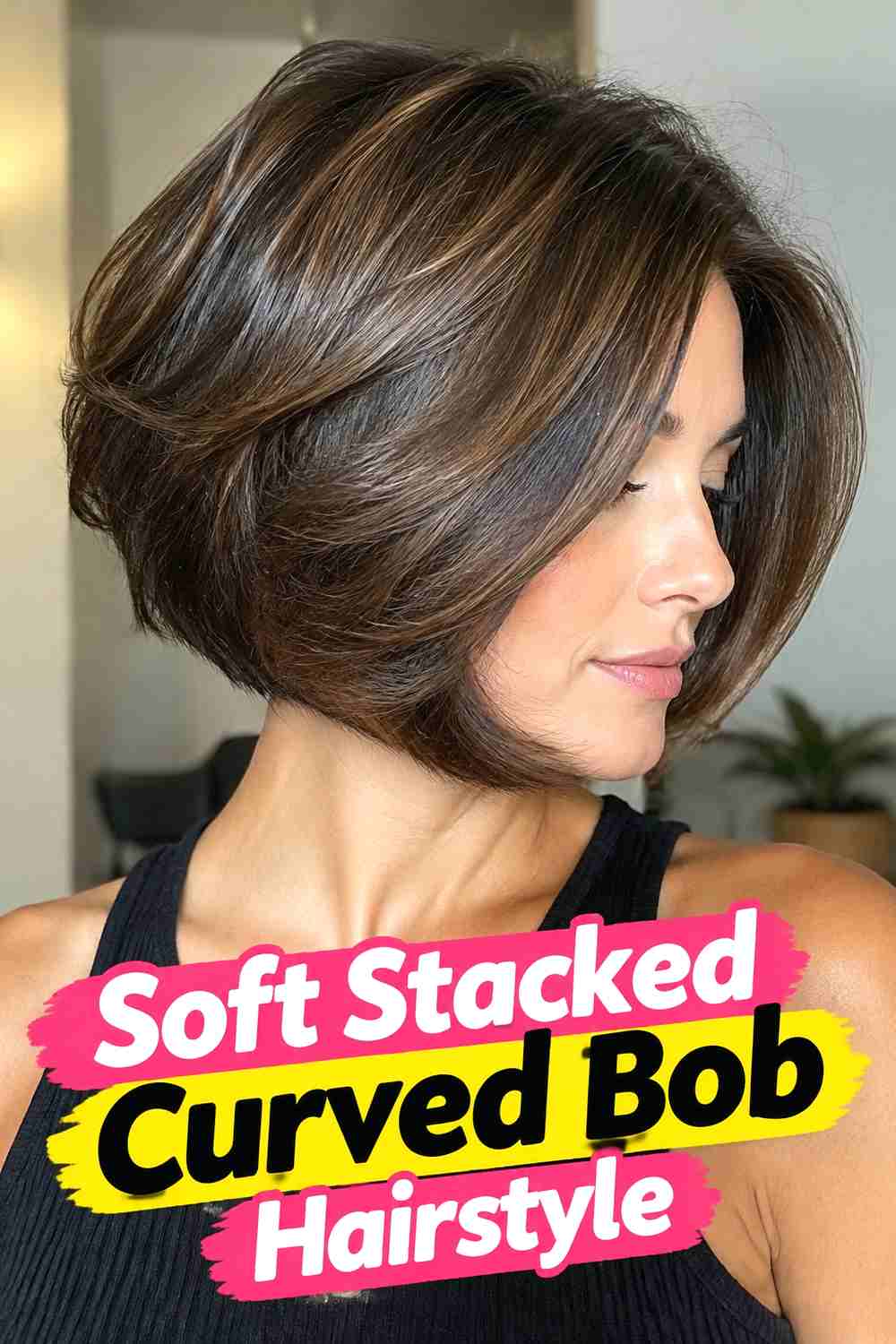 8. Soft Stacked Curved Bob Hairstyle