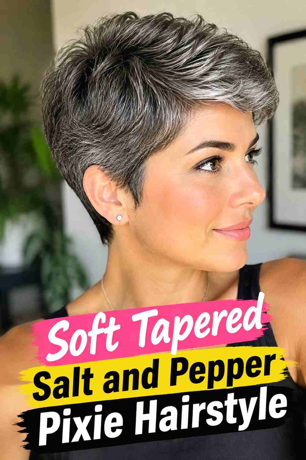 1. Soft Tapered Salt And Pepper Pixie Hairstyle