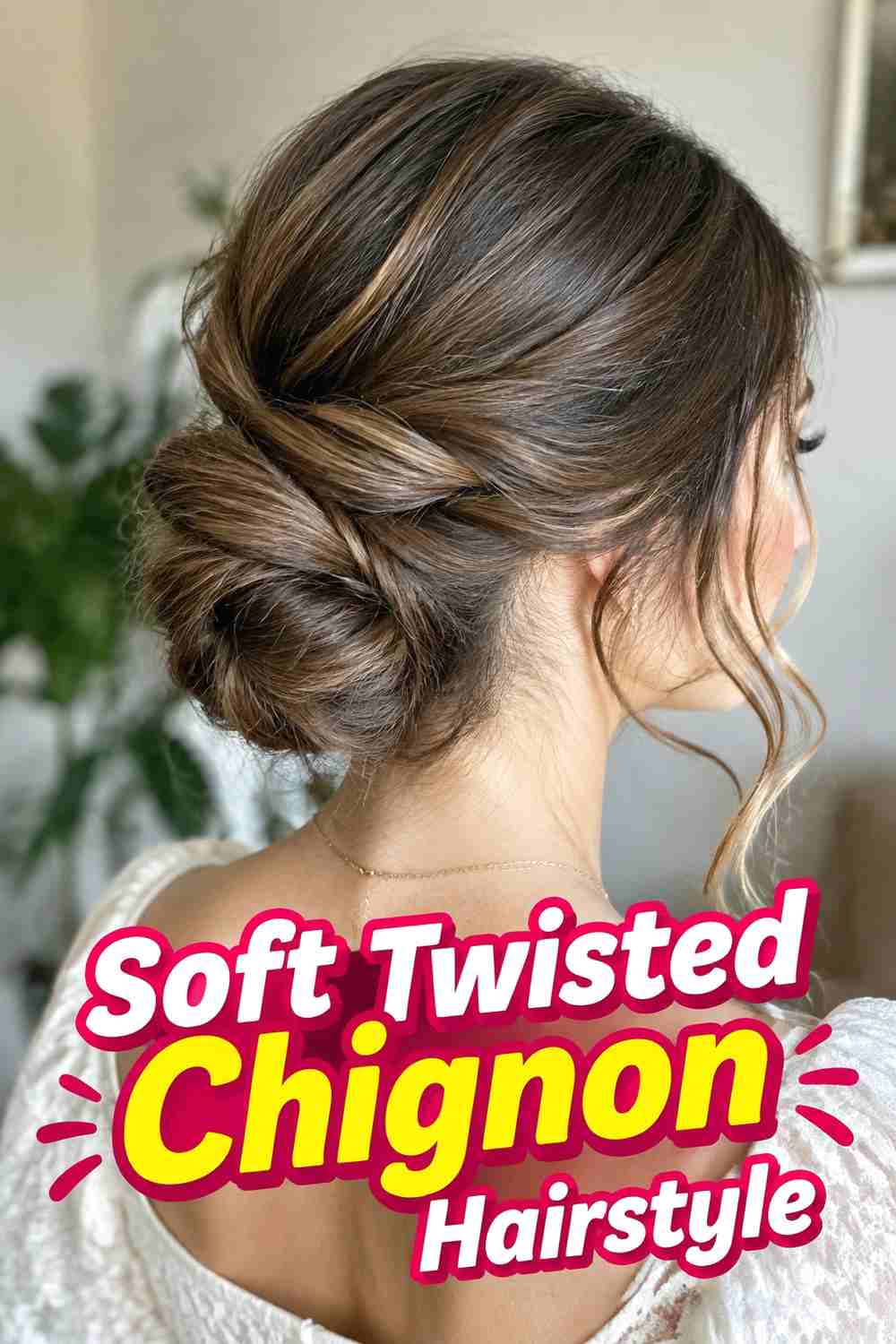 4. Soft Twisted Chignon Hairstyle