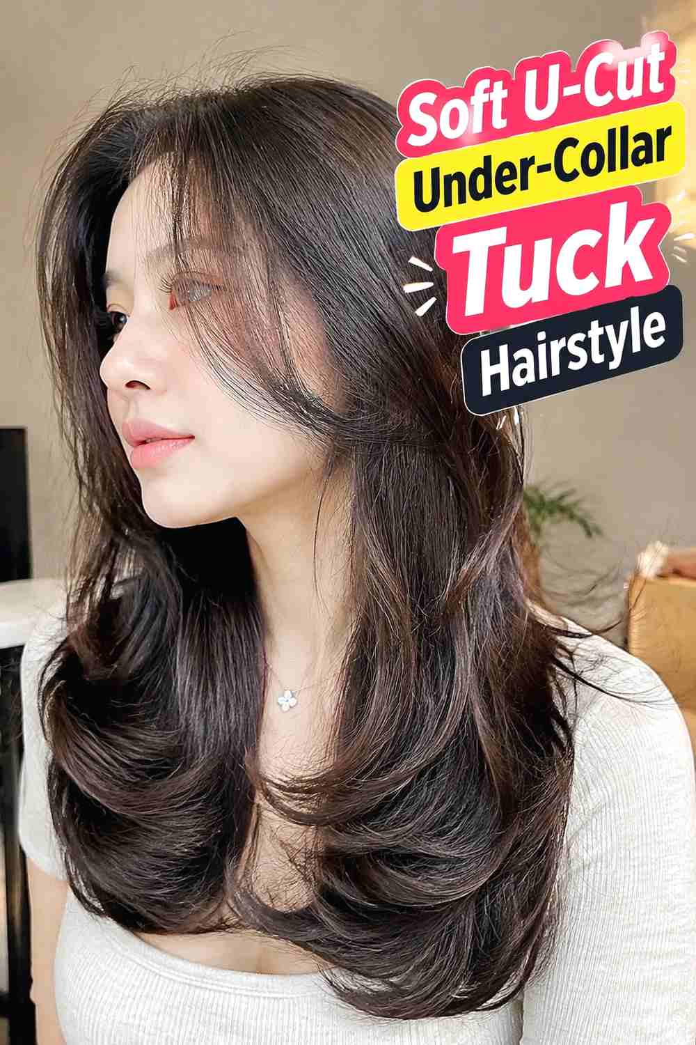 11. Soft U Cut Under Collar Tuck Hairstyle
