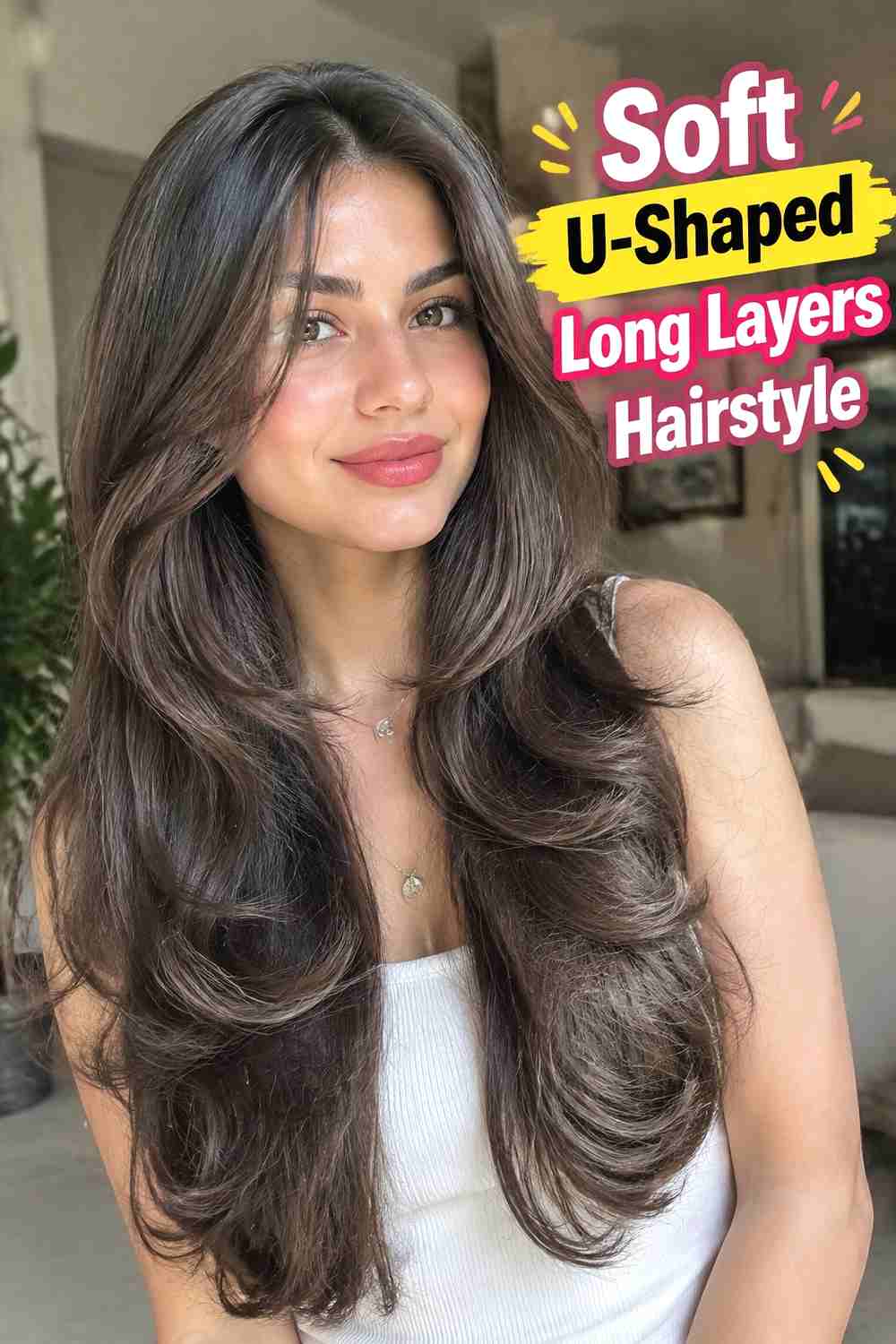 3. Soft U Shaped Long Layers Hairstyle