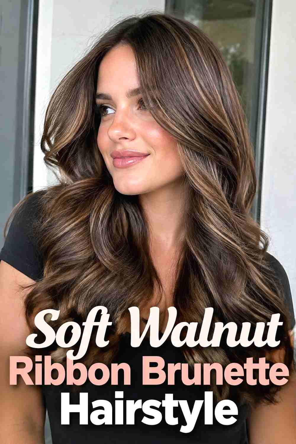 3. Soft Walnut Ribbon Brunette Hairstyle