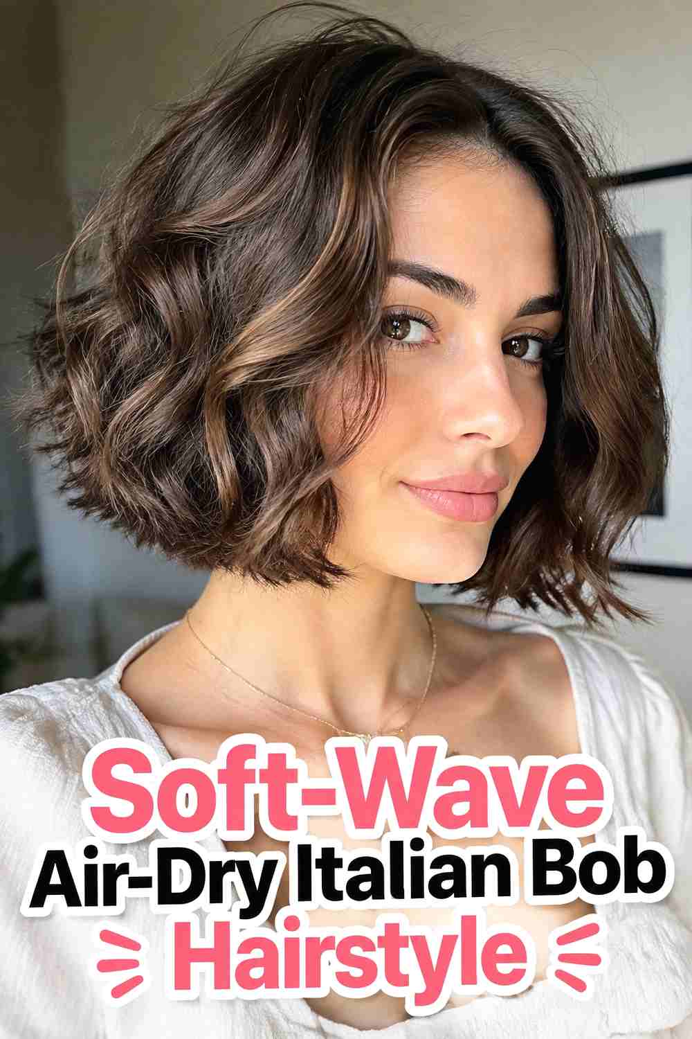 2. Soft Wave Air Dry Italian Bob Hairstyle