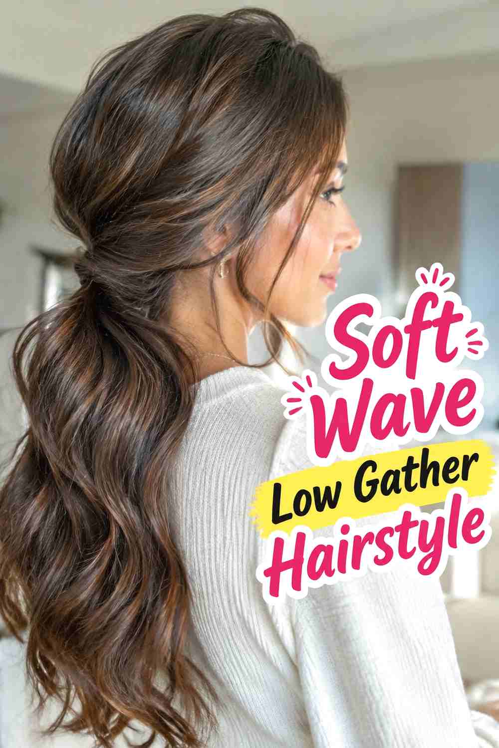 7. Soft Wave Low Gather Hairstyle