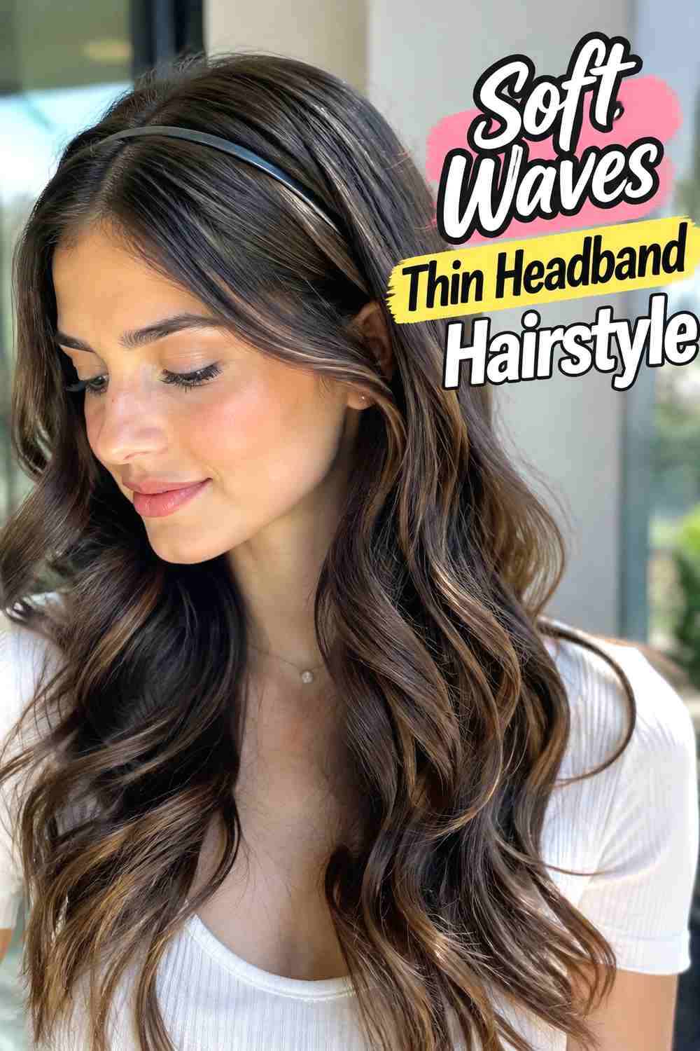 4. Soft Waves Thin Headband Hairstyle