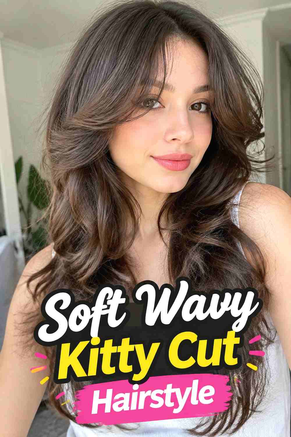 7. Soft Wavy Kitty Cut Hairstyle