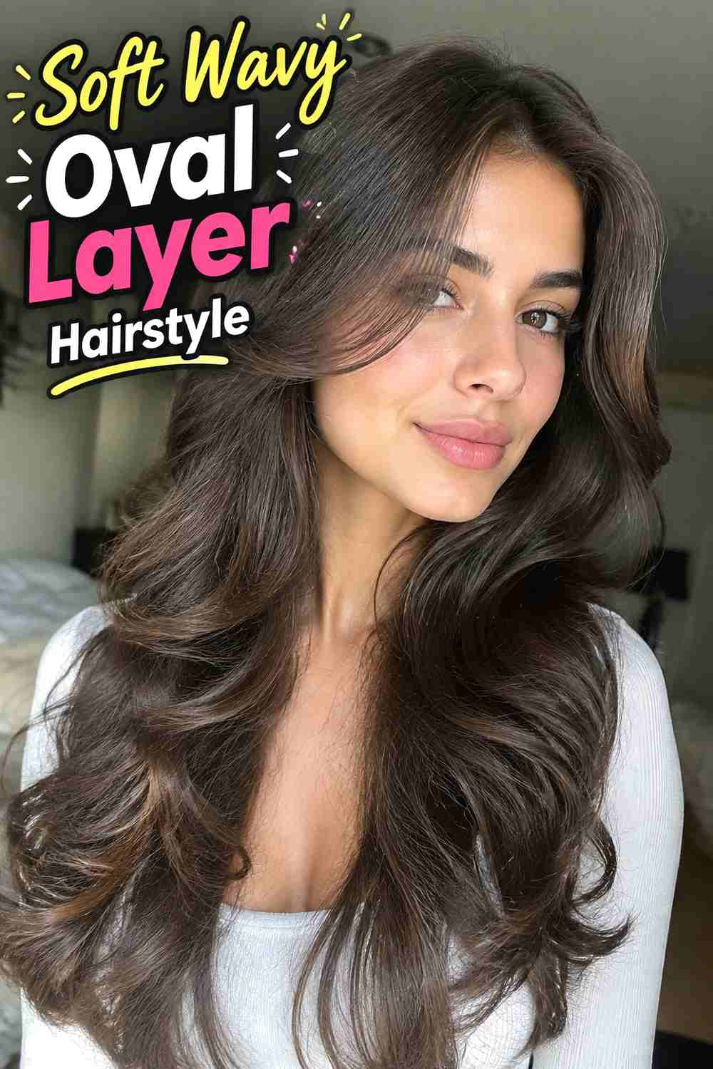 13. Soft Wavy Oval Layer Hairstyle