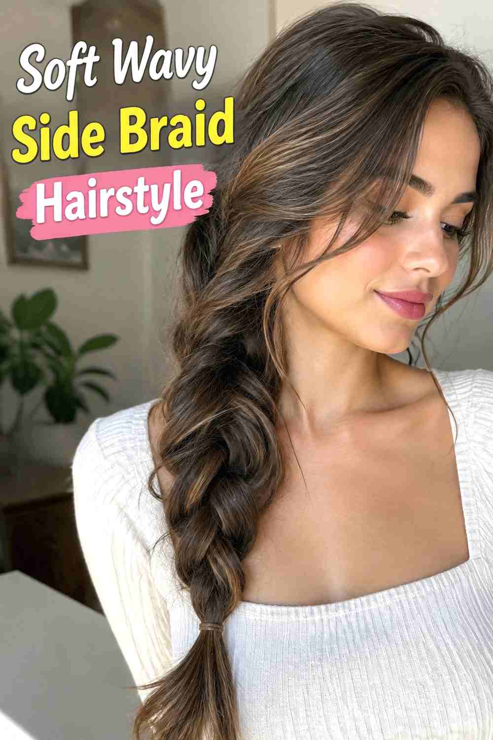 15. Soft Wavy Side Braid Hairstyle