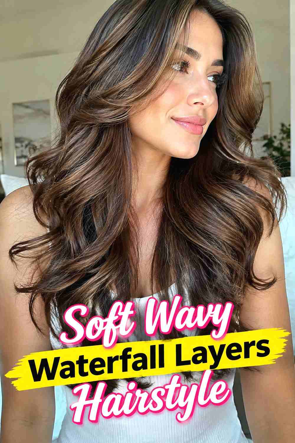 3. Soft Wavy Waterfall Layers Hairstyle