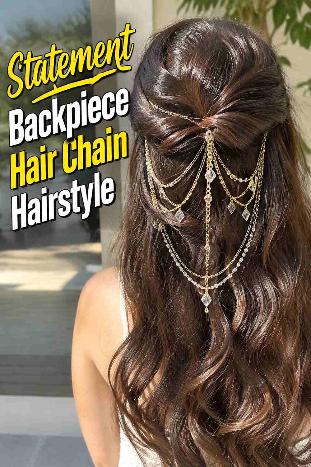 20. Statement Backpiece Hair Chain Hairstyle
