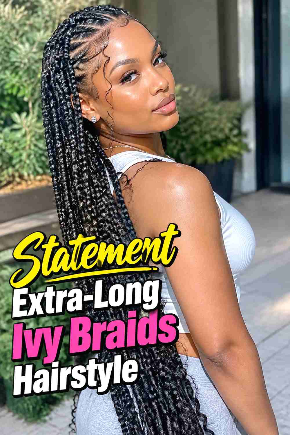 17. Statement Extra Long Ivy Braids Hairstyle