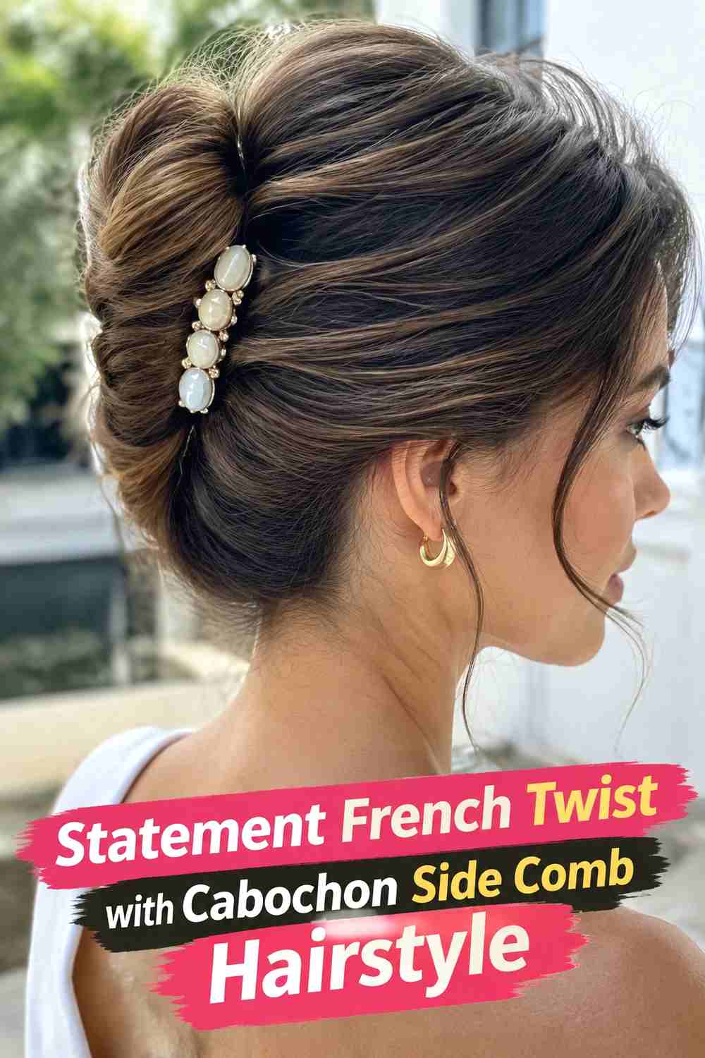 20. Statement French Twist With Cabochon Side Comb Hairstyle