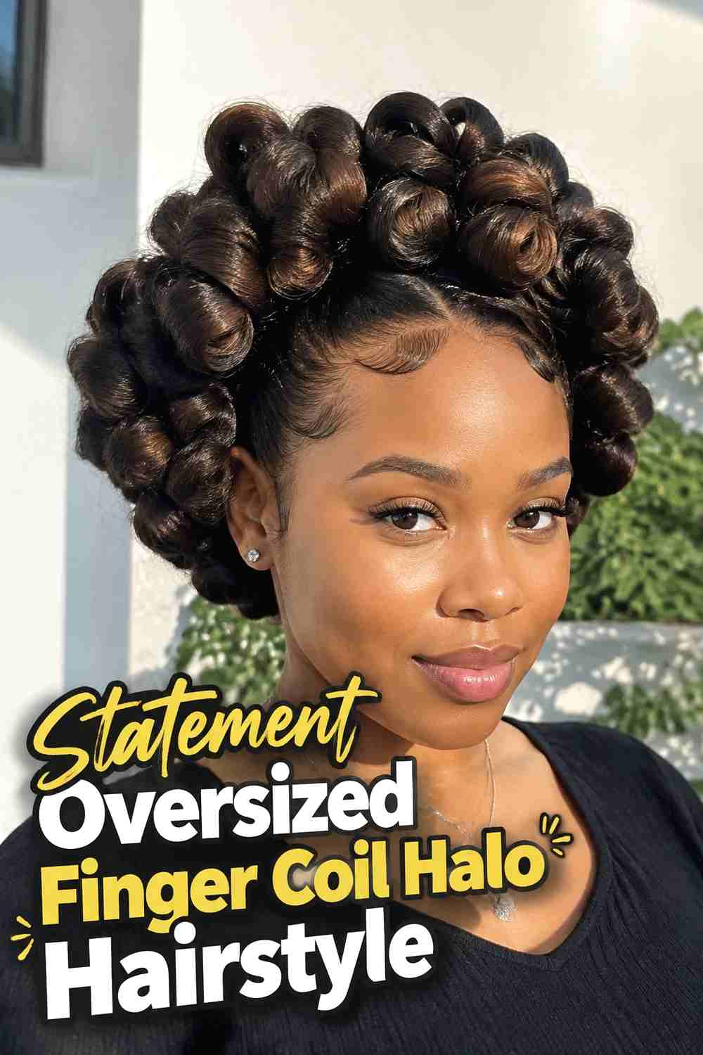 18. Statement Oversized Finger Coil Halo Hairstyle