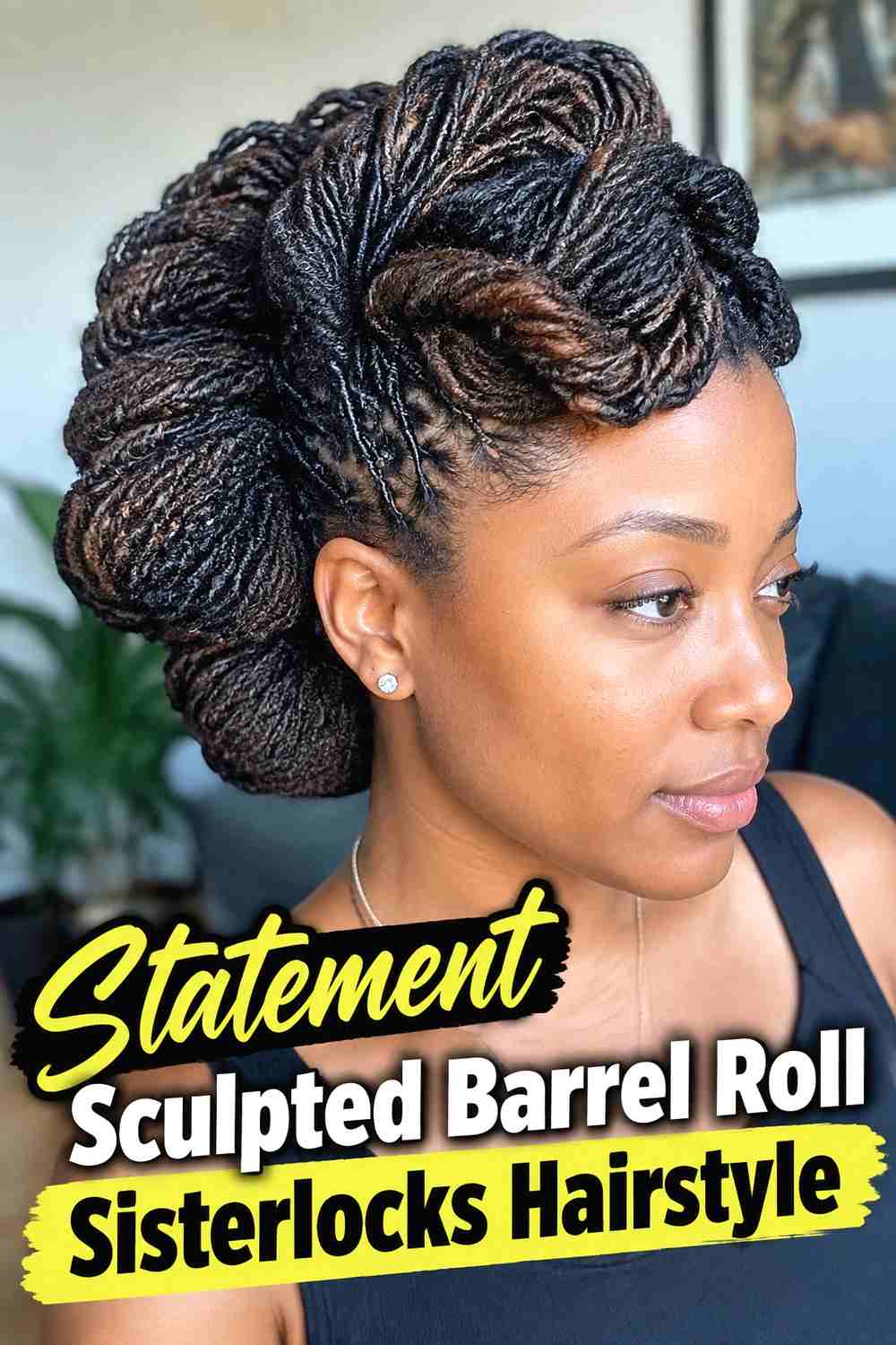 14. Statement Sculpted Barrel Roll Sisterlocks Hairstyle