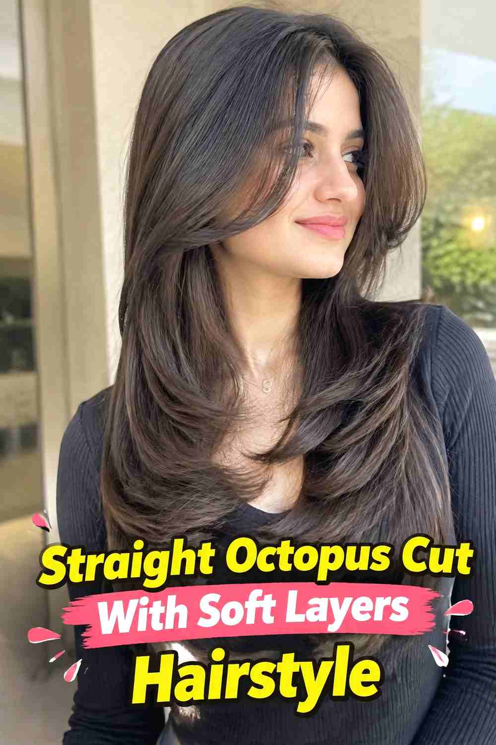 9. Straight Octopus Cut With Soft Layers Hairstyle