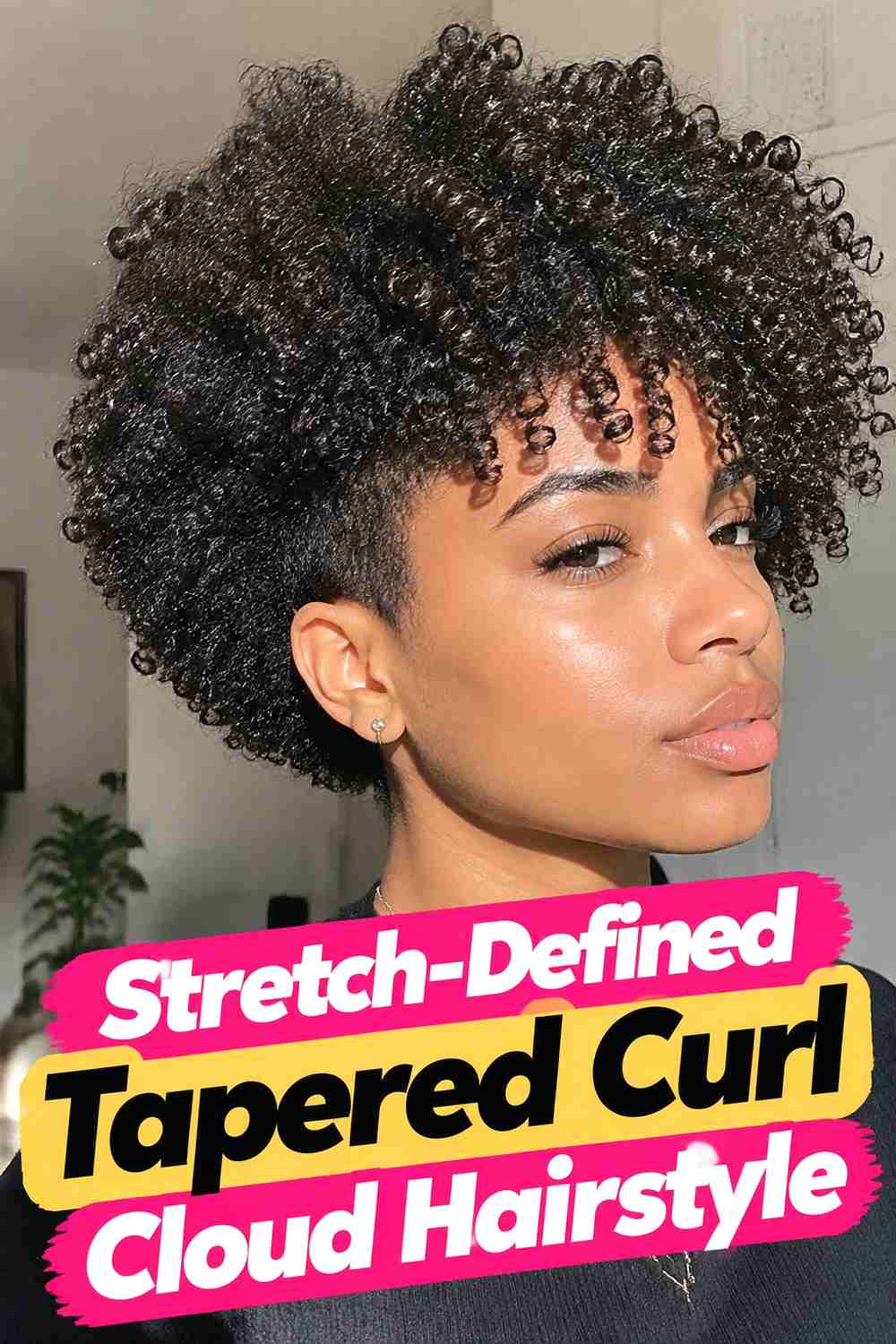 16. Stretch Defined Tapered Curl Cloud Hairstyle
