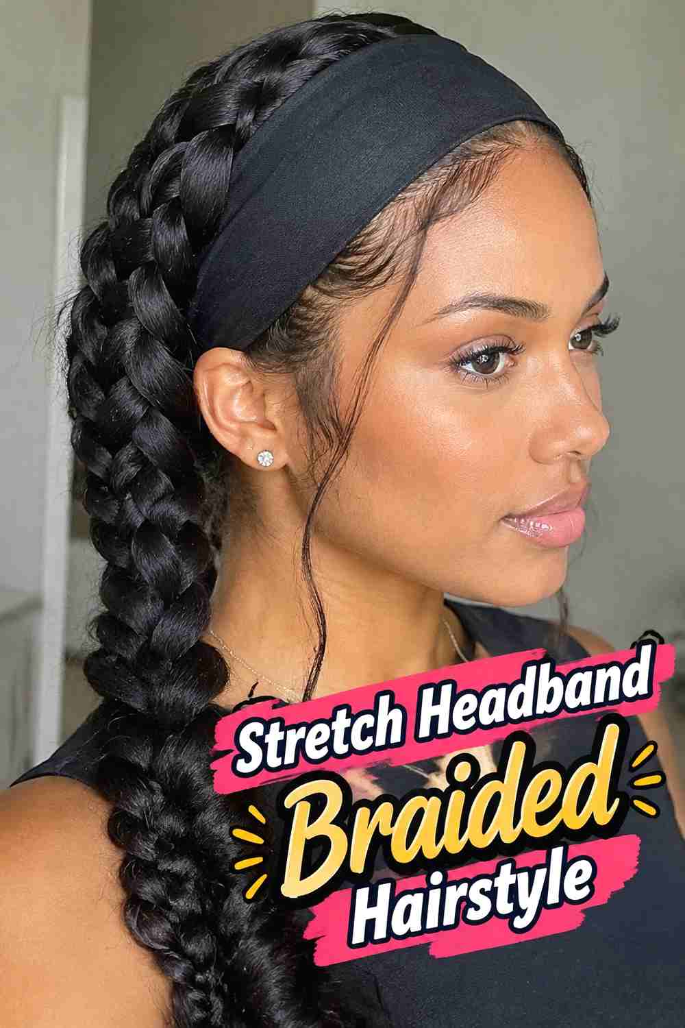 9. Stretch Headband Braided Hairstyle