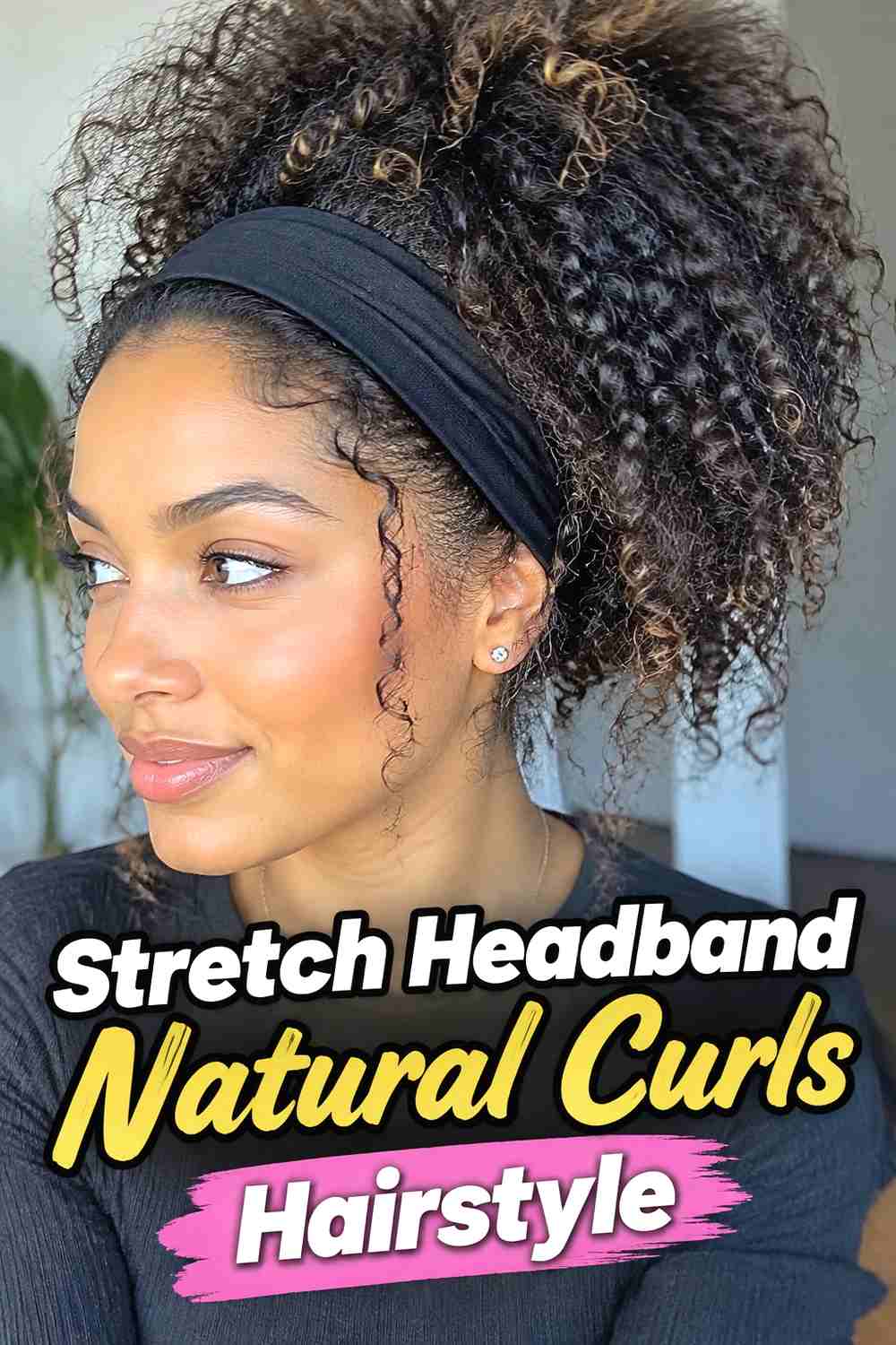 2. Stretch Headband Natural Curls Hairstyle