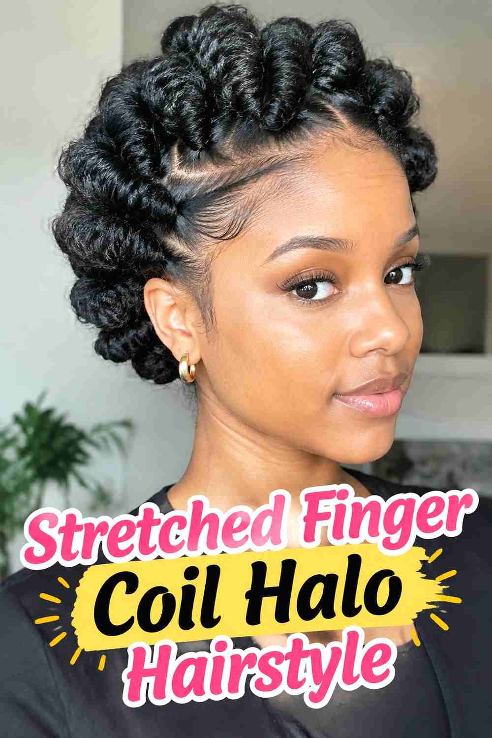 15. Stretched Finger Coil Halo Hairstyle