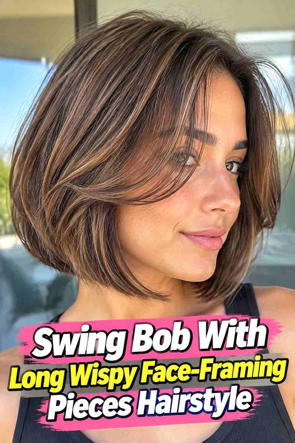 16. Swing Bob With Long Wispy Face Framing Pieces Hairstyle
