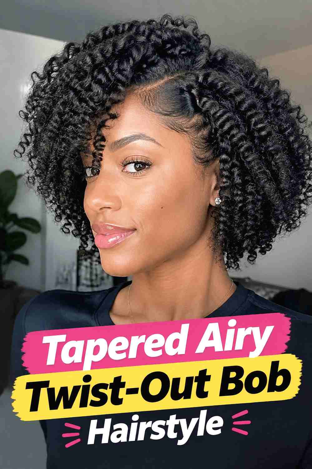 11. Tapered Airy Twist Out Bob Hairstyle