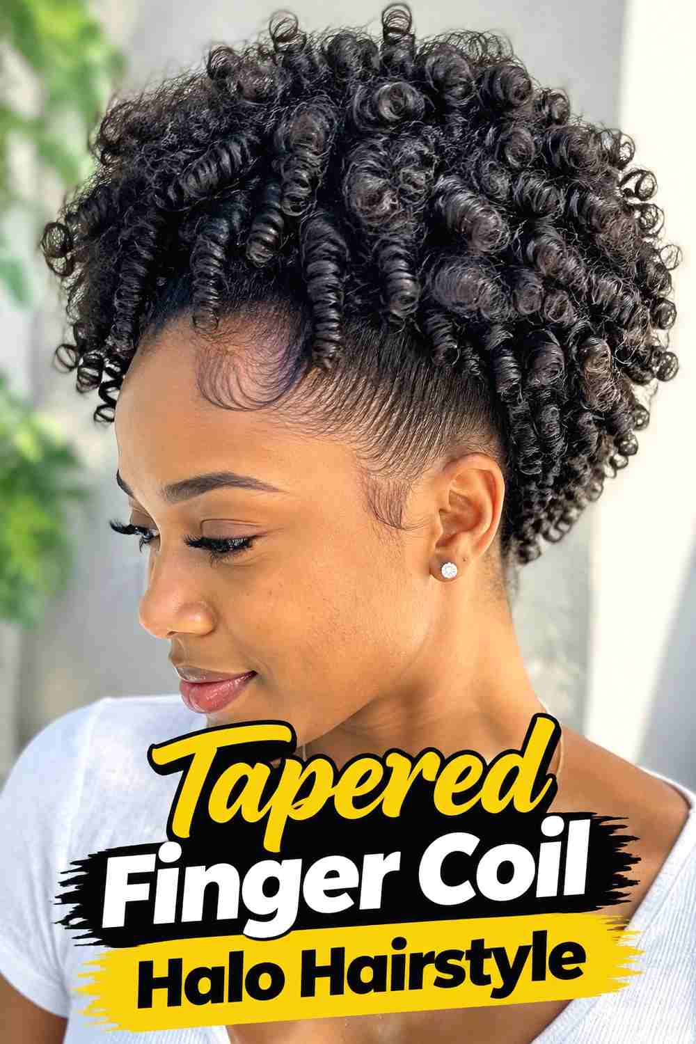 10. Tapered Finger Coil Halo Hairstyle
