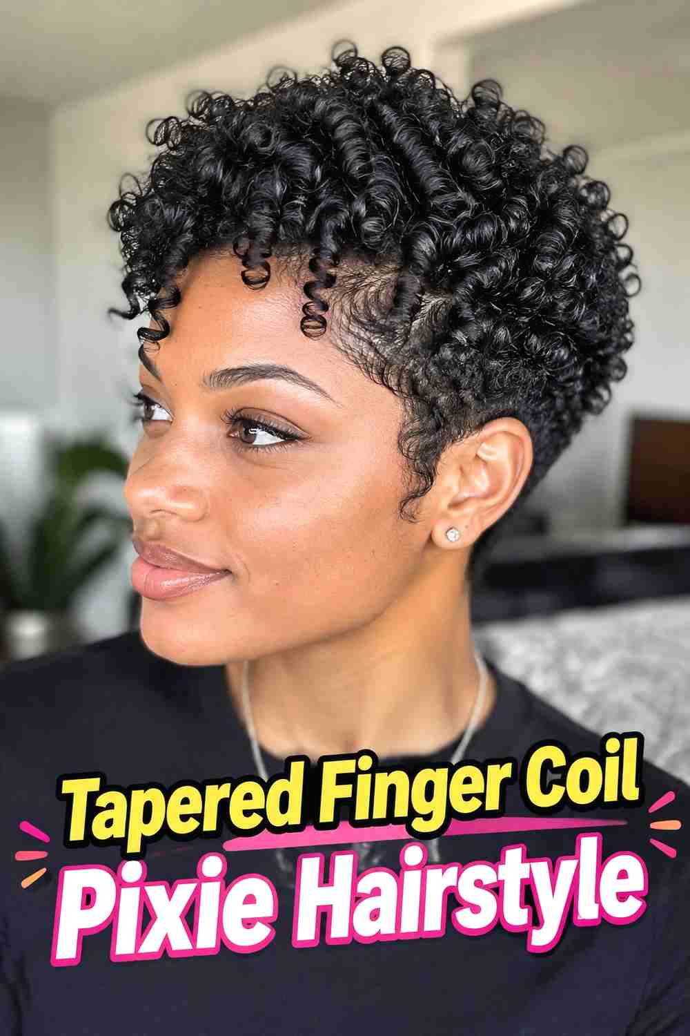 3. Tapered Finger Coil Pixie Hairstyle