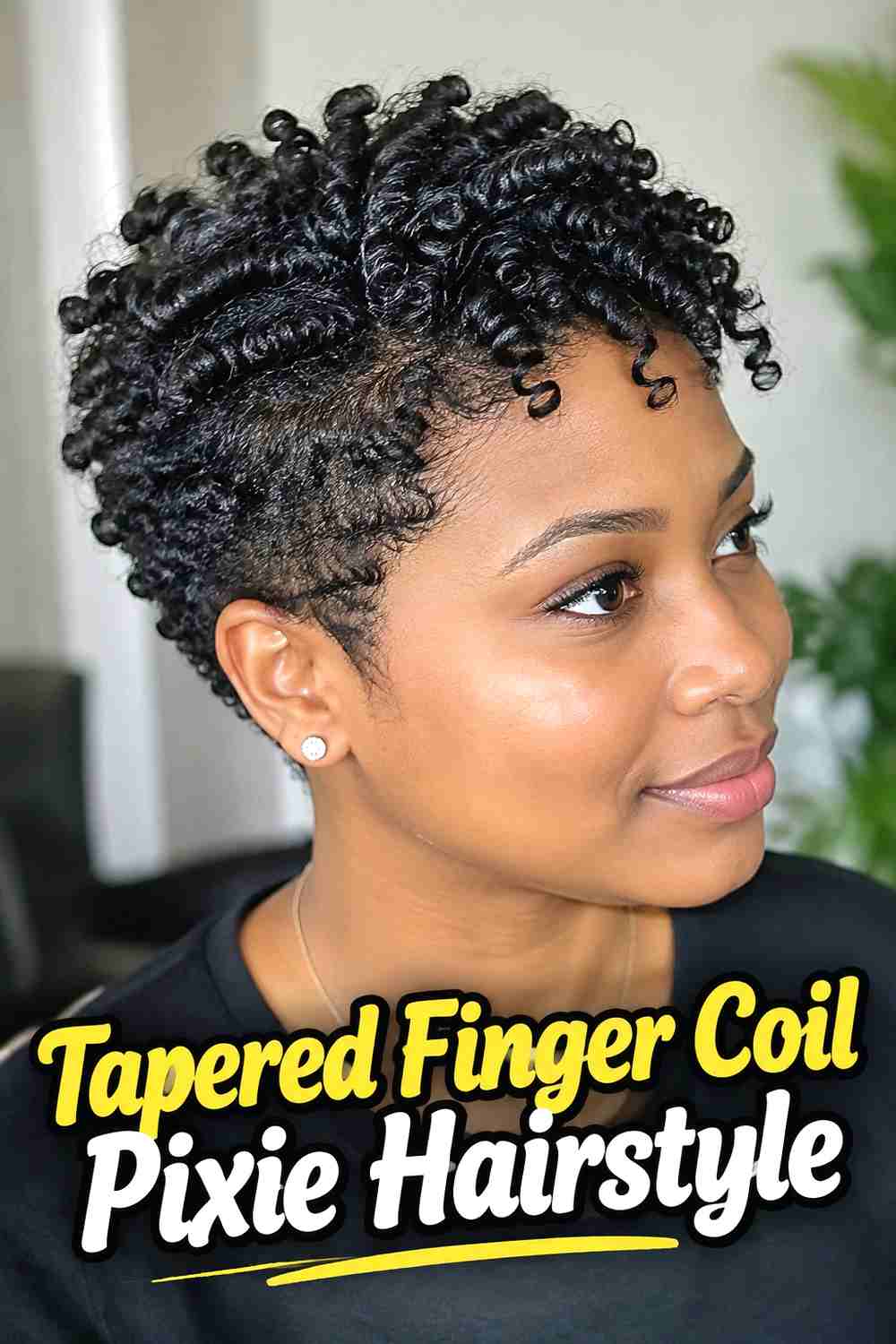 3. Tapered Finger Coil Pixie Hairstyle