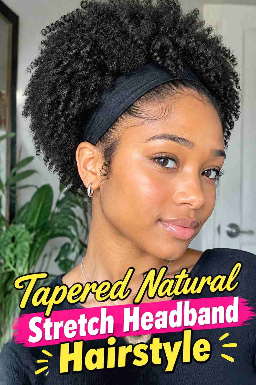 18. Tapered Natural Stretch Headband Hairstyle