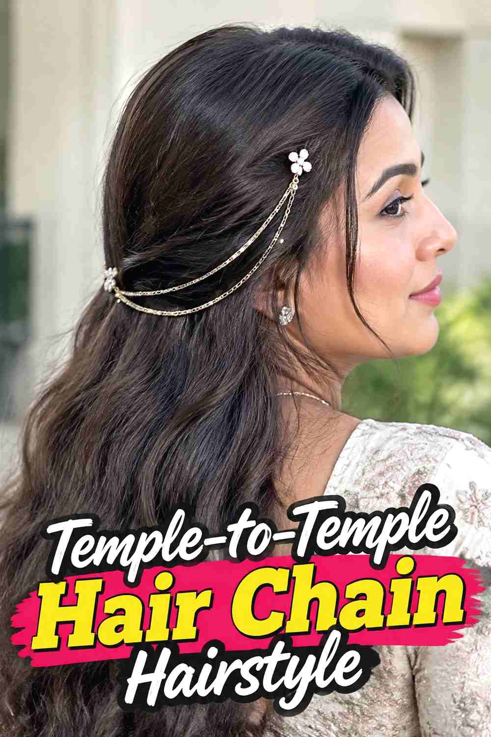 9. Temple To Temple Hair Chain Hairstyle