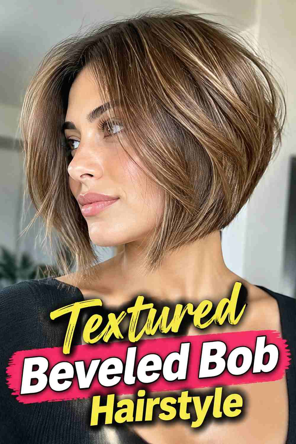 11. Textured Beveled Bob Hairstyle