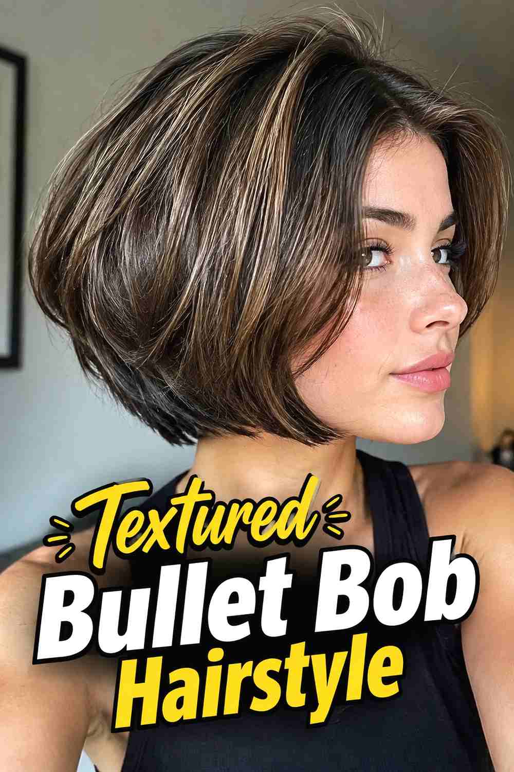 10. Textured Bullet Bob Hairstyle