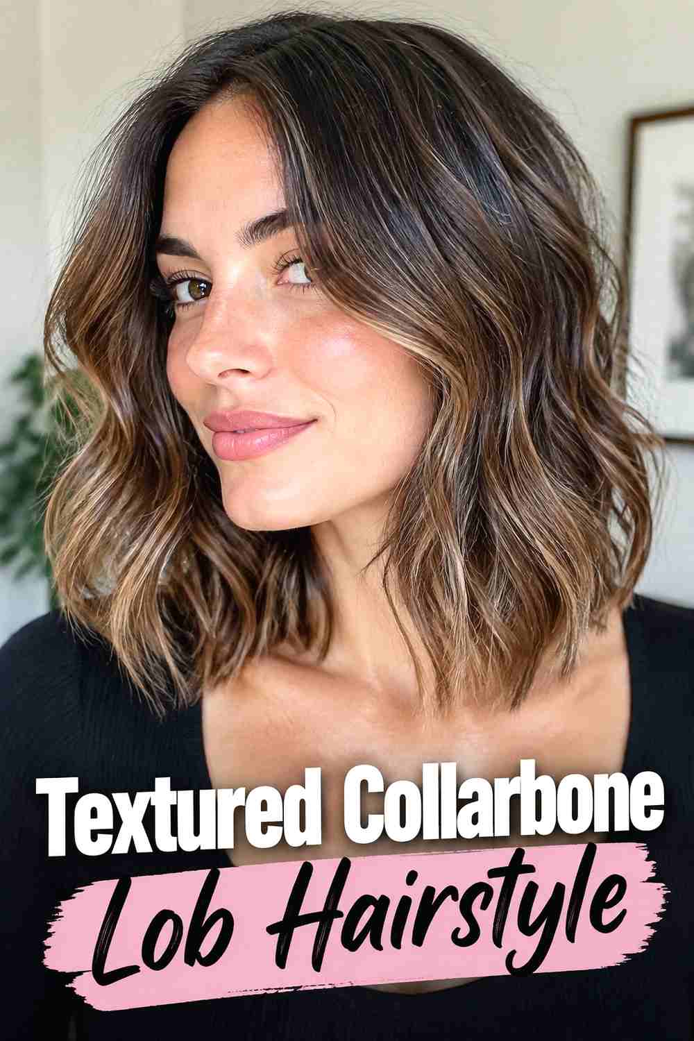 6. Textured Collarbone Lob Hairstyle