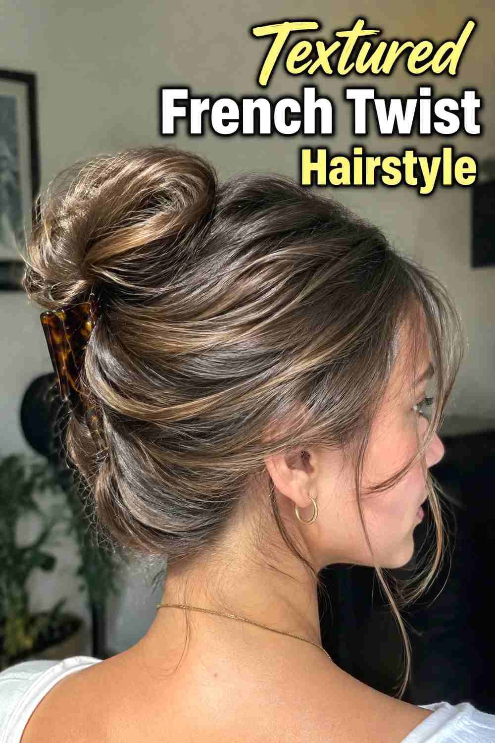 8. Textured French Twist Hairstyle