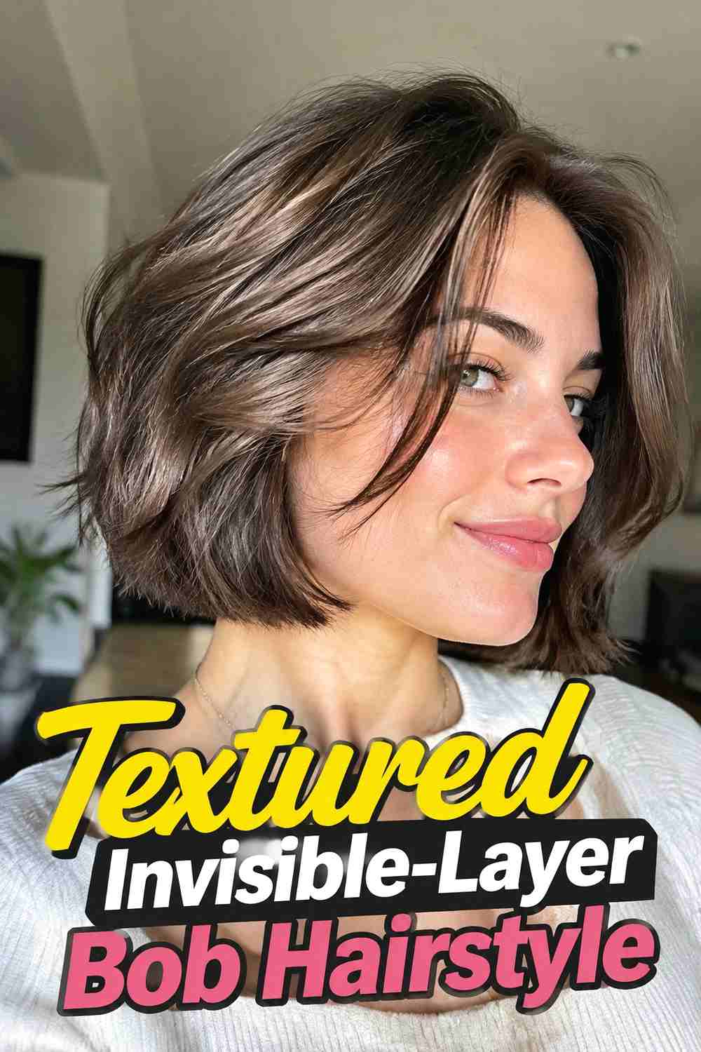 10. Textured Invisible Layer Bob Hairstyle