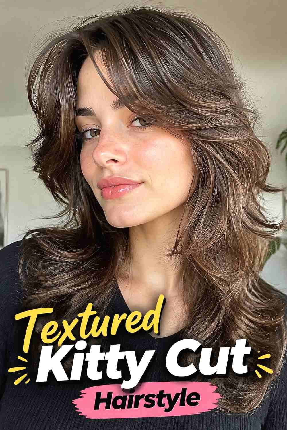 12. Textured Kitty Cut Hairstyle